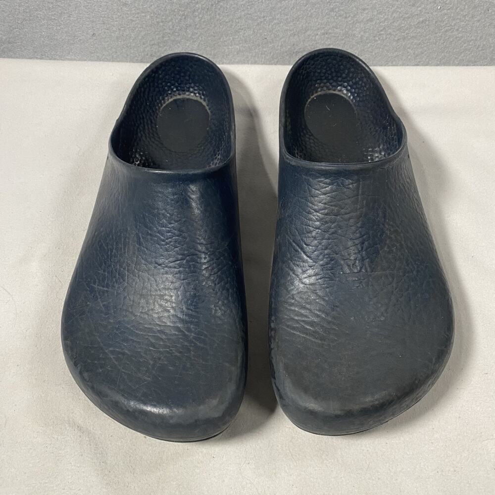 Birkenstock Birkis Garden Clogs Mules Slip On Blue Rubber Shoes Womens 38 US 7 - Picture 2 of 9
